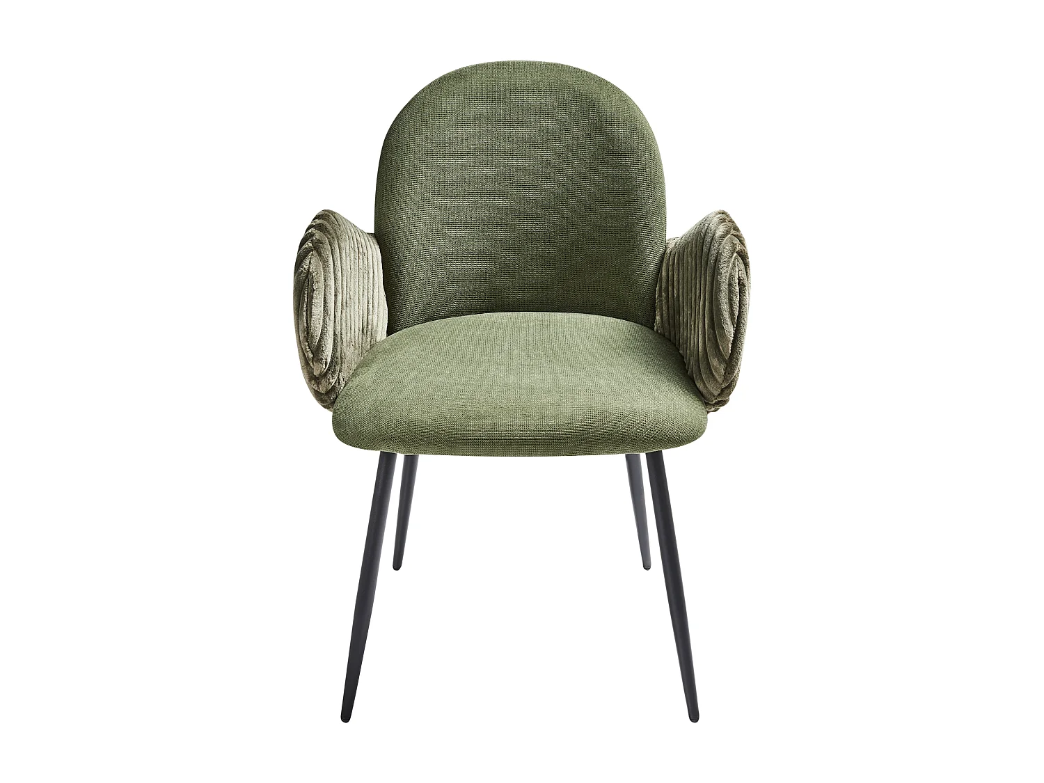 Lot de 2 chaises de salle à manger AMITY Tissu Vert