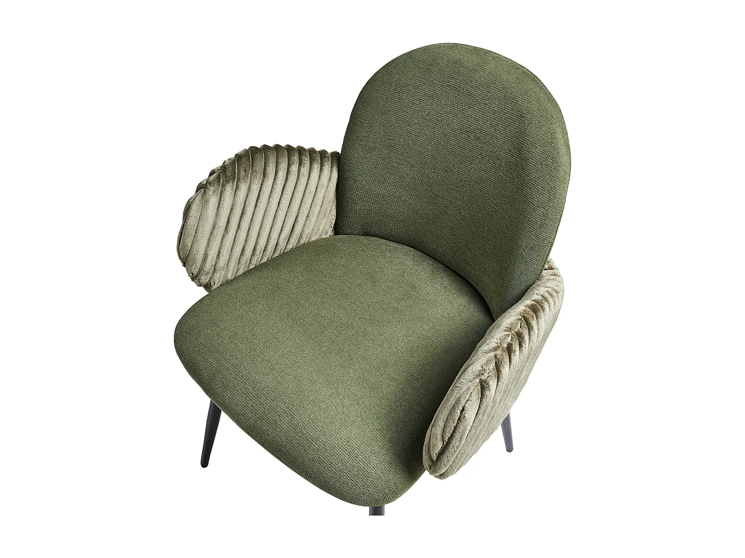 Set di 2 sedie da pranzo AMITY Tessuto Verde