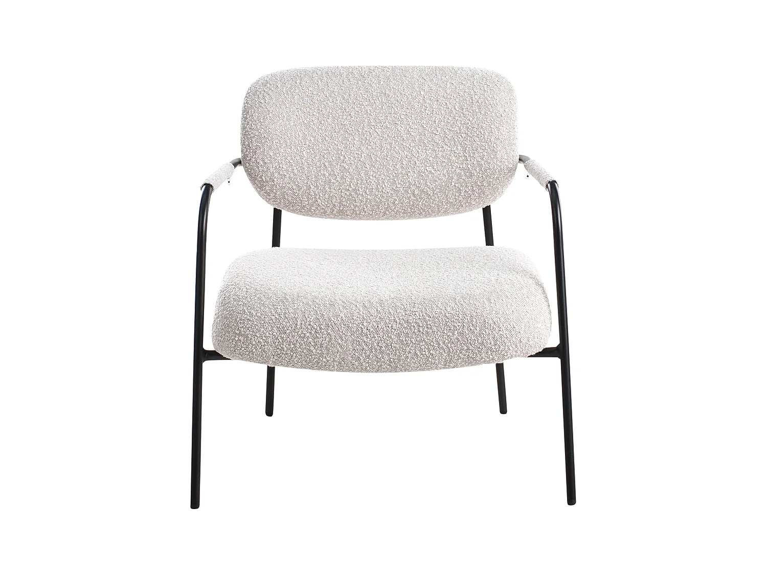 Sessel Stoff hell beige mit Metallgestell Loungesessel modernes Design Ausvika