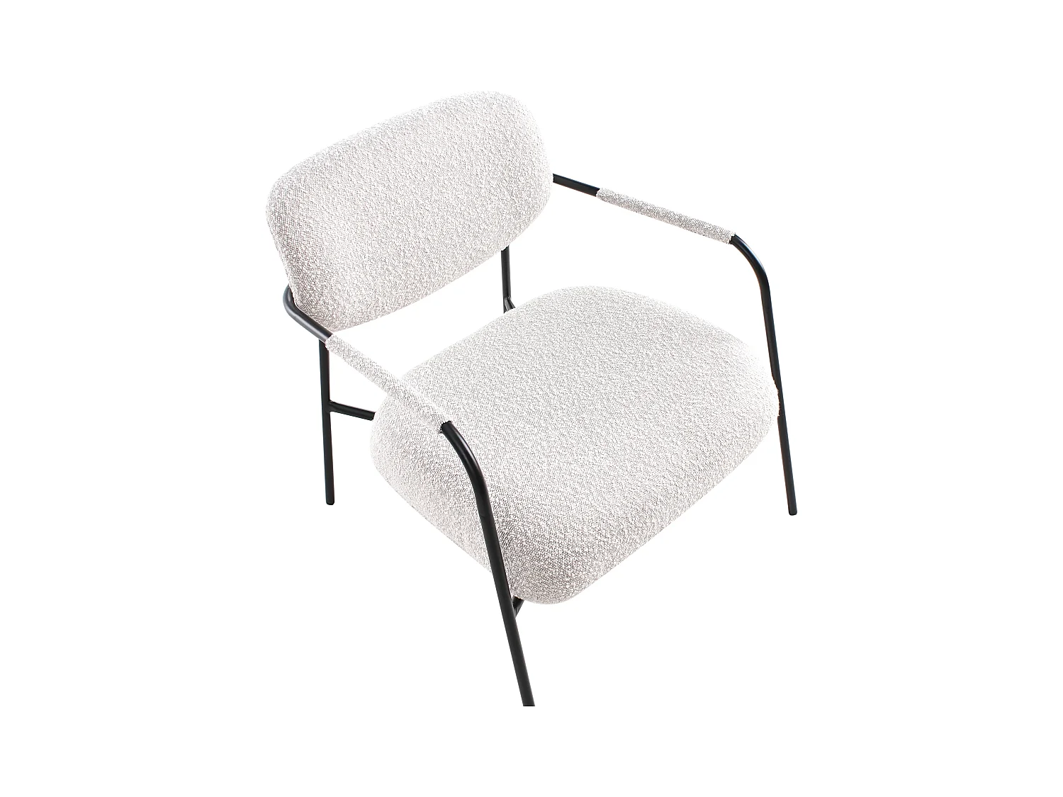 Sessel Stoff hell beige mit Metallgestell Loungesessel modernes Design Ausvika