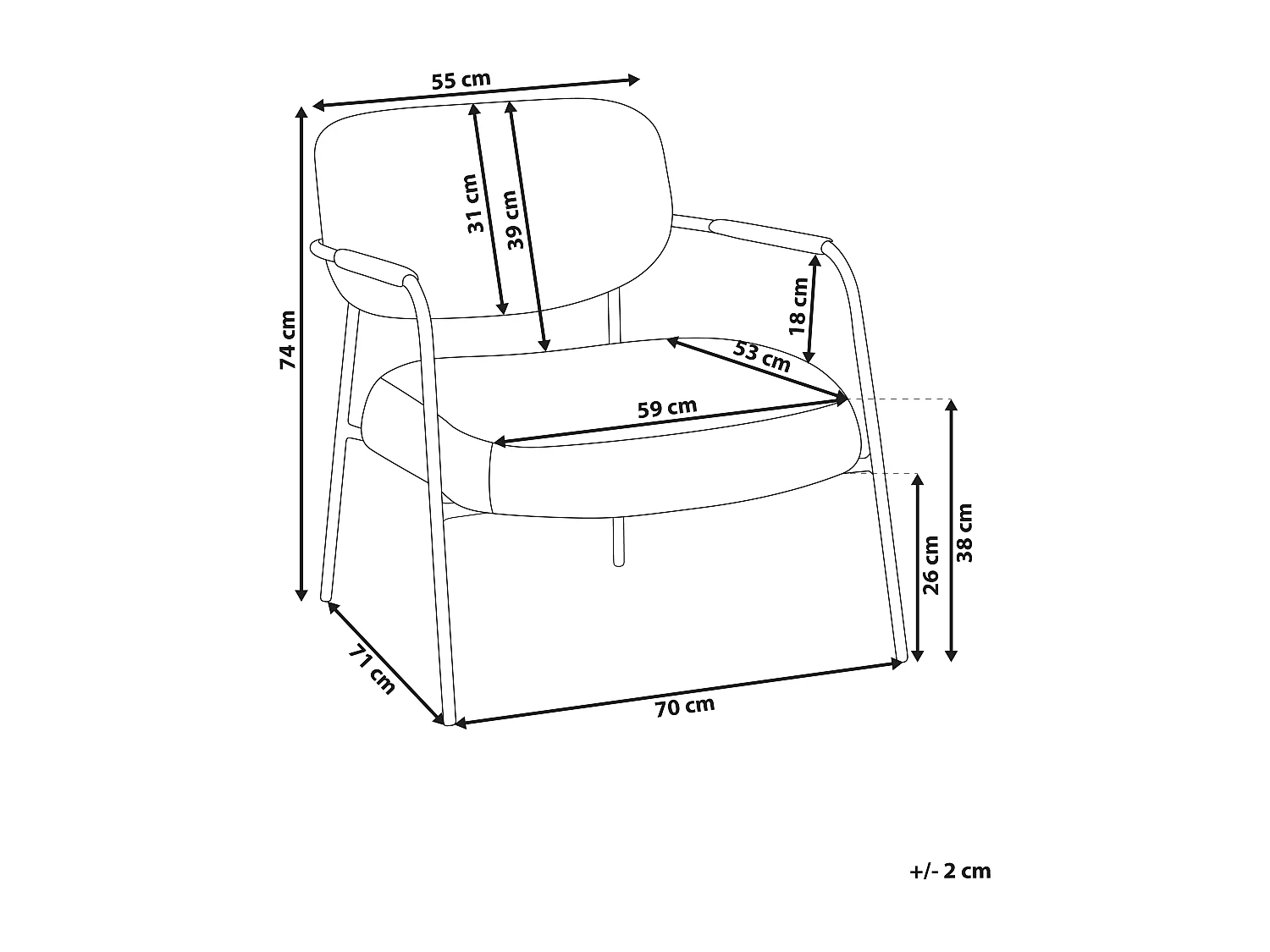 Fauteuil AUSVIKA Tissu Beige clair