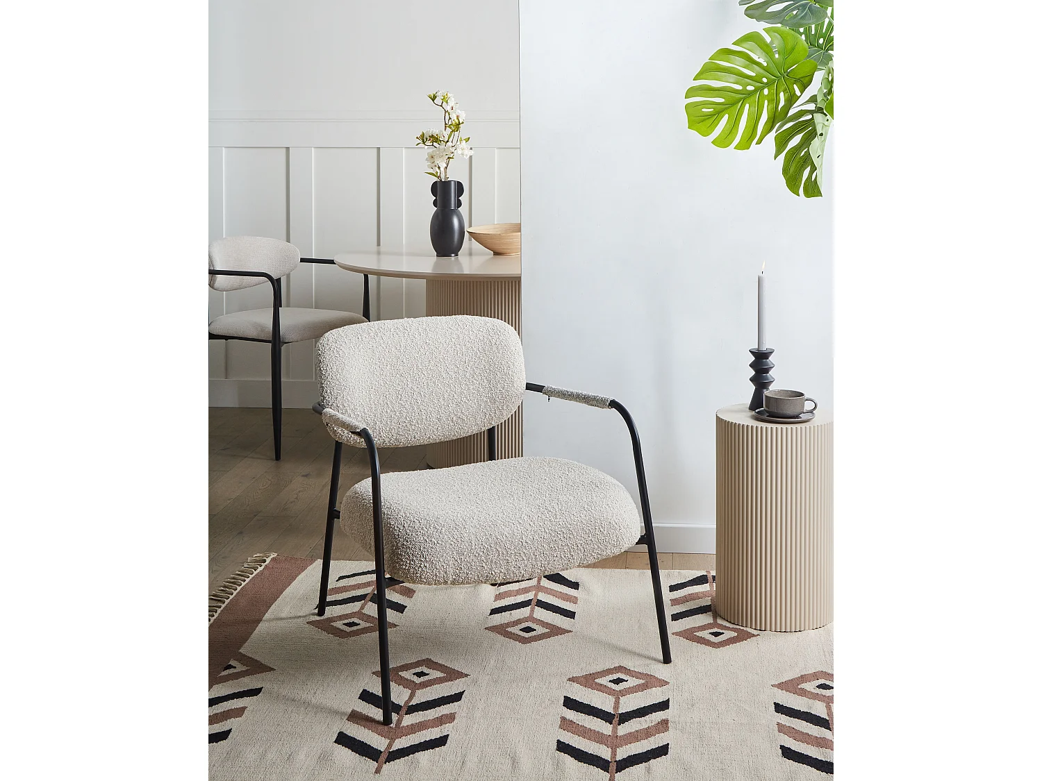 Poltrona AUSVIKA Tessuto Beige chiaro