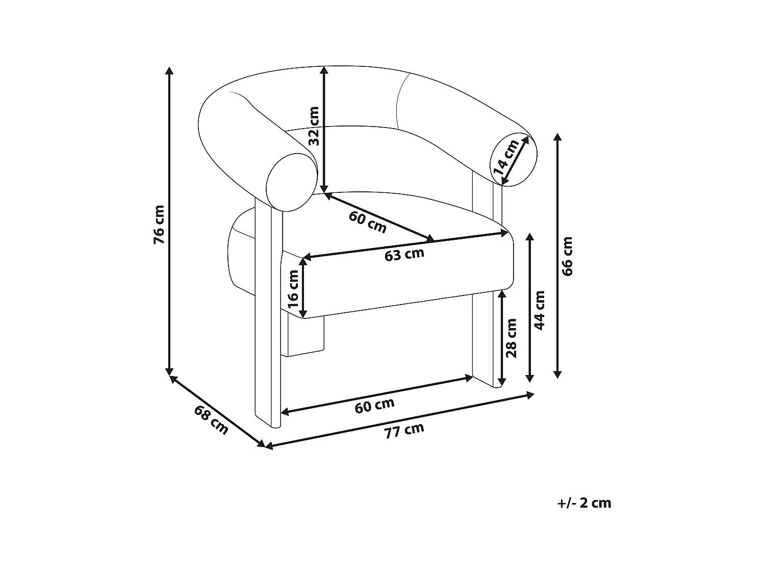Sessel ILBRO Bouclé Schwarz / Dunkelbraun