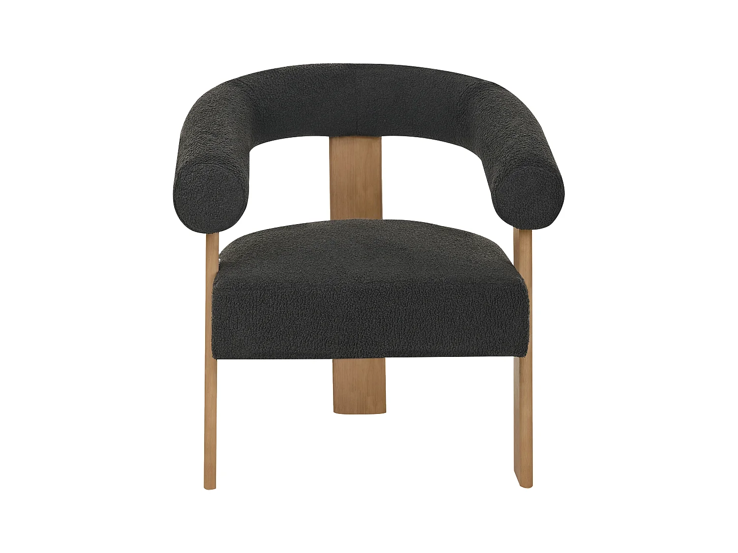 Sessel ILBRO Bouclé Schwarz / Dunkelbraun