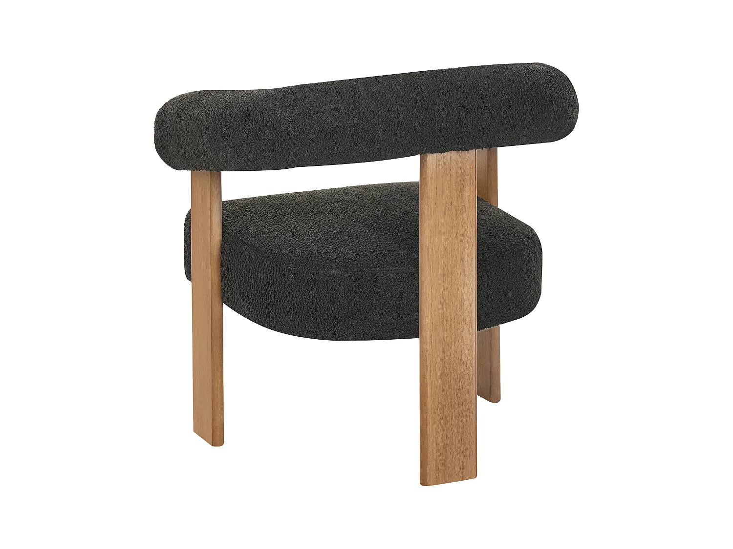 Sessel ILBRO Bouclé Schwarz / Dunkelbraun