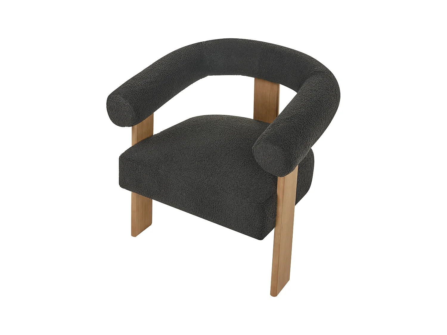 Sessel ILBRO Bouclé Schwarz / Dunkelbraun