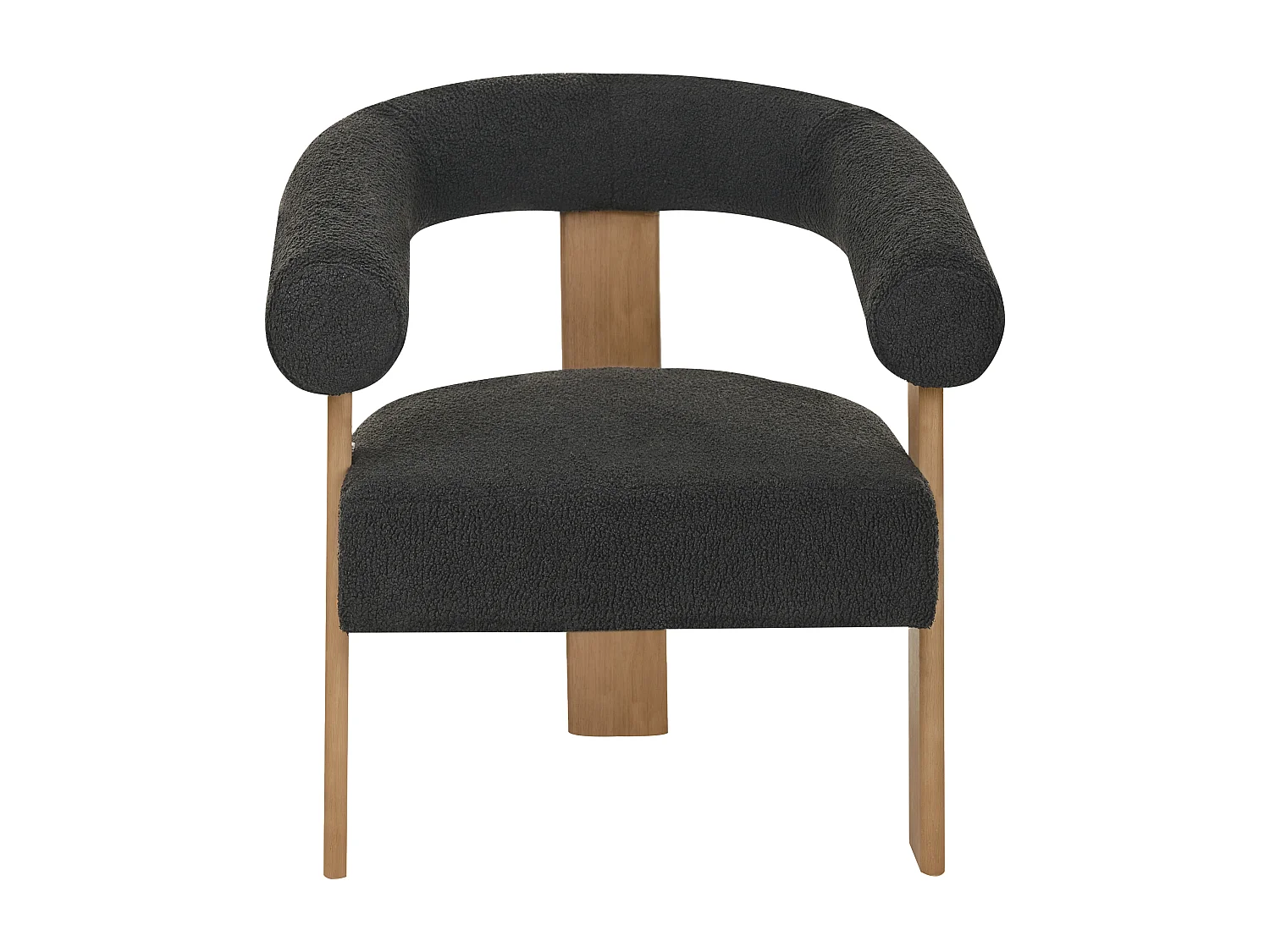 Fauteuil ILBRO Bouclé Noir/ Marron foncé