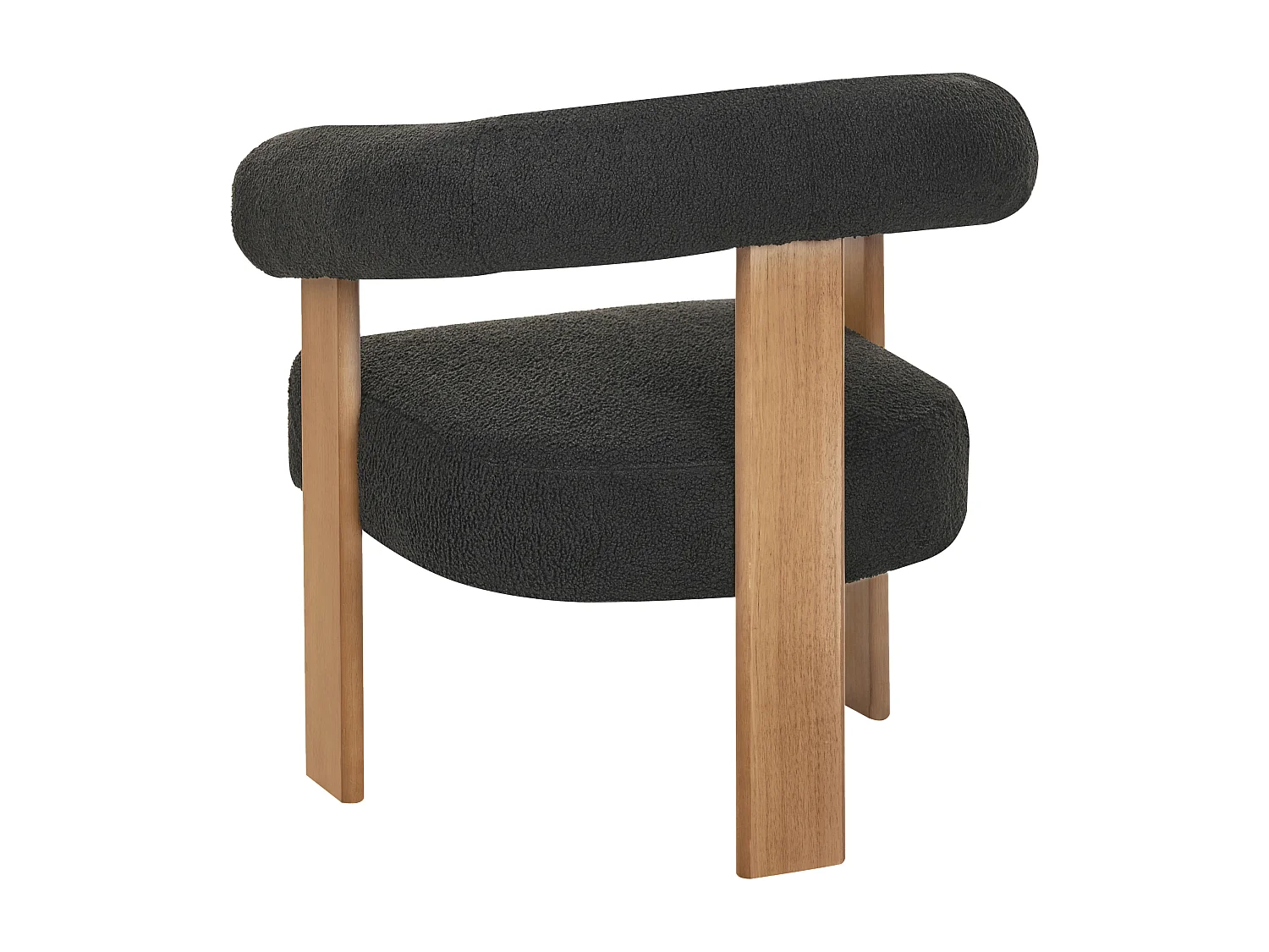 Fauteuil ILBRO Bouclé Noir/ Marron foncé