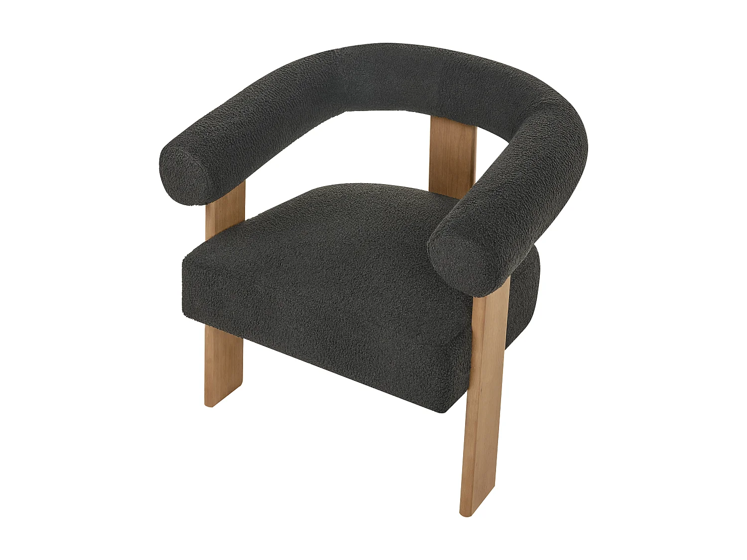 Fauteuil ILBRO Bouclé Noir/ Marron foncé