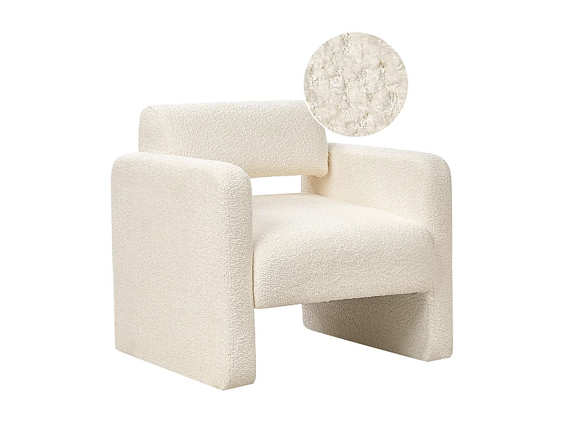 Poltrona HALLSBERG Bouclé Branco creme