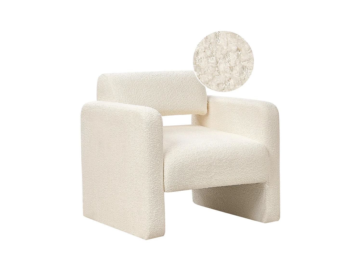 Fauteuil HALLSBERG Bouclé Blanc cassé