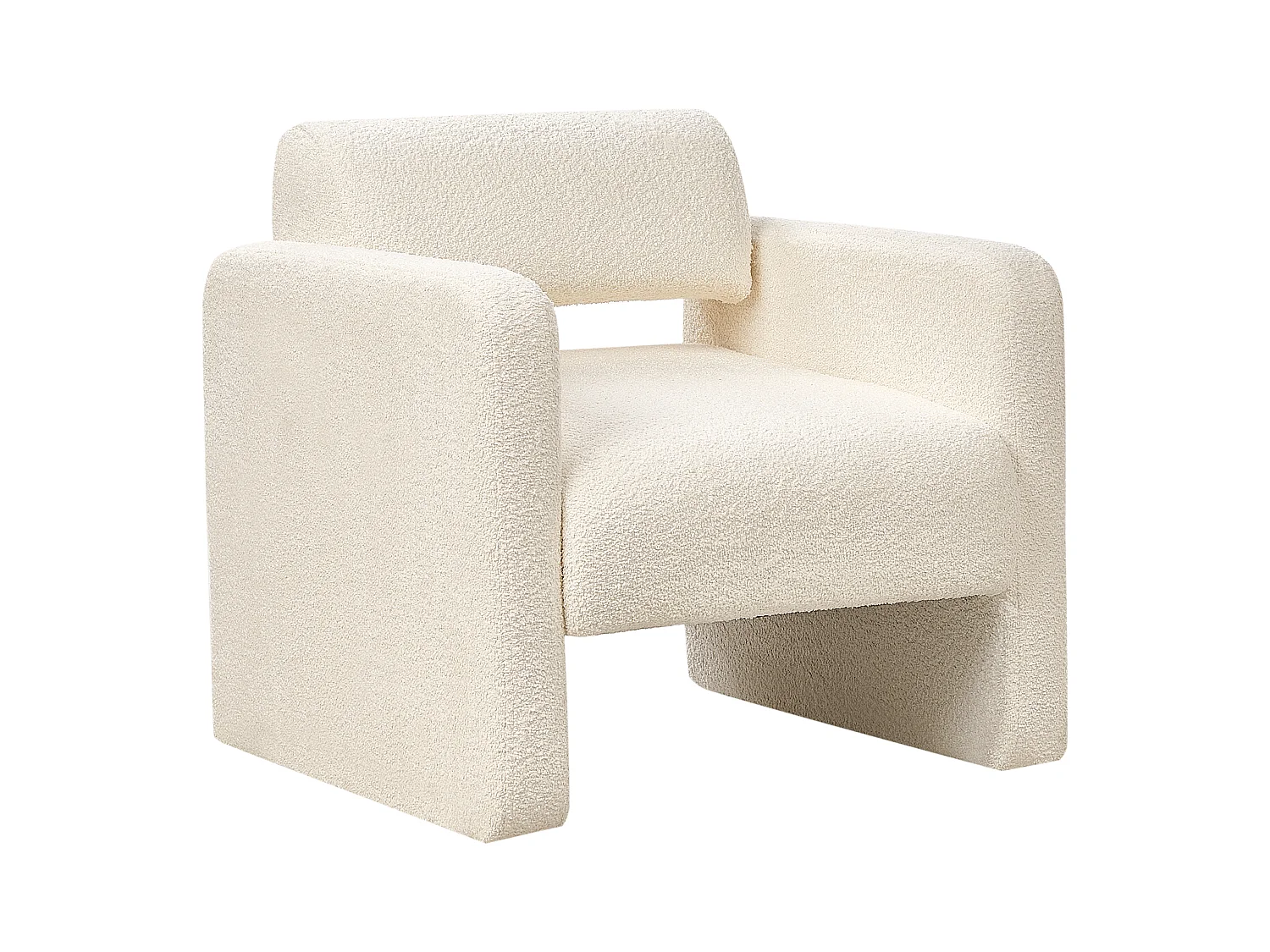 Fauteuil HALLSBERG Bouclé Blanc cassé
