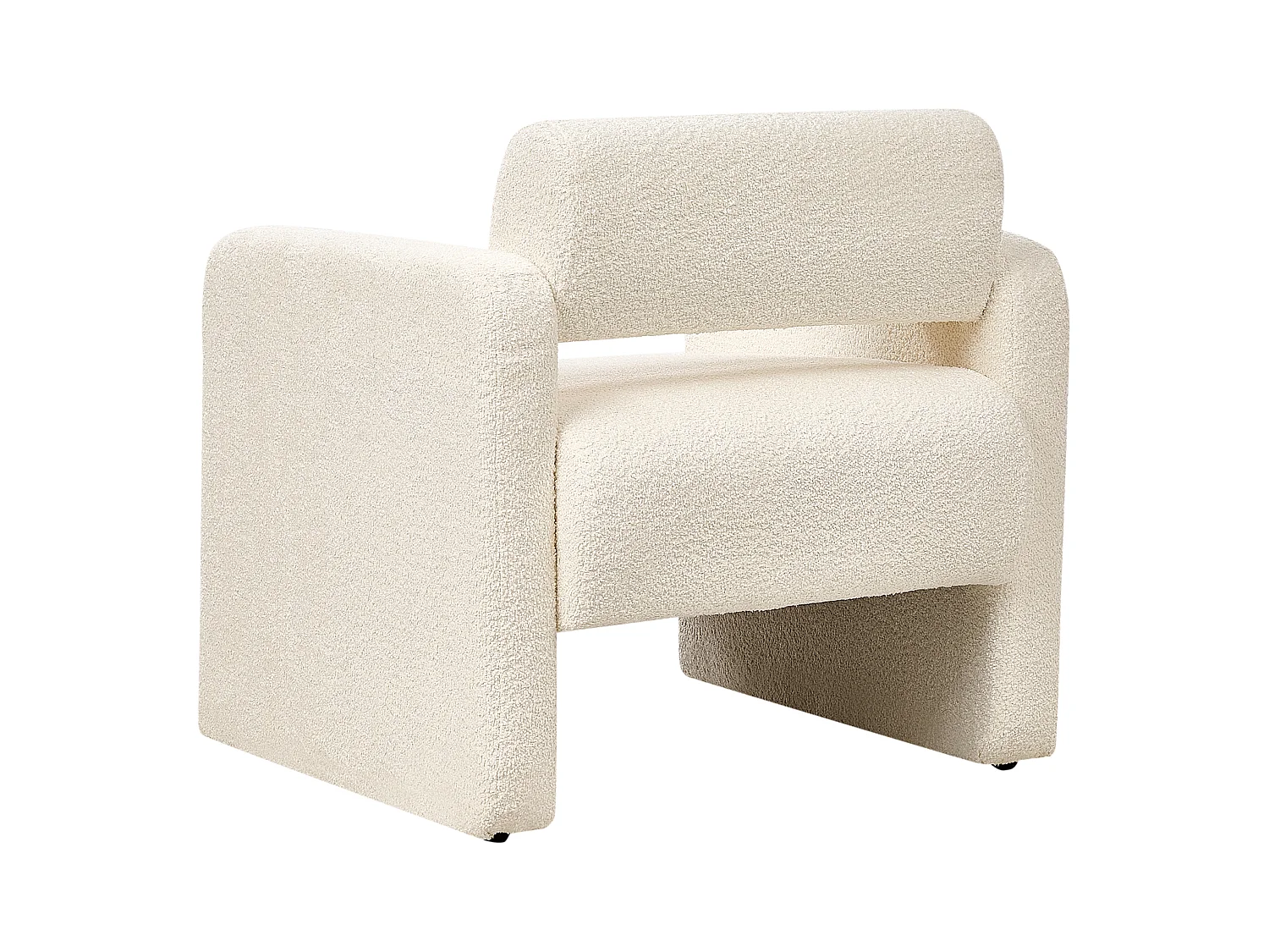 Bouclé Sessel im Retro-Stil Wohnzimmer Akzentstuhl Cremeweiß Hallsberg