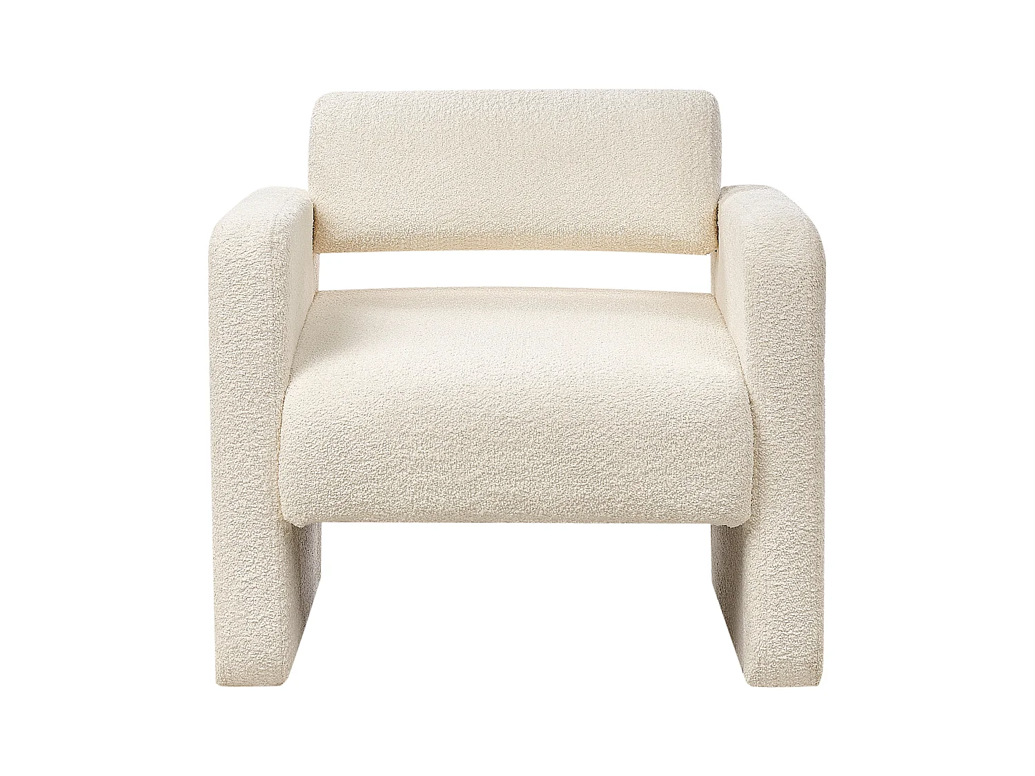 Bouclé Sessel im Retro-Stil Wohnzimmer Akzentstuhl Cremeweiß Hallsberg
