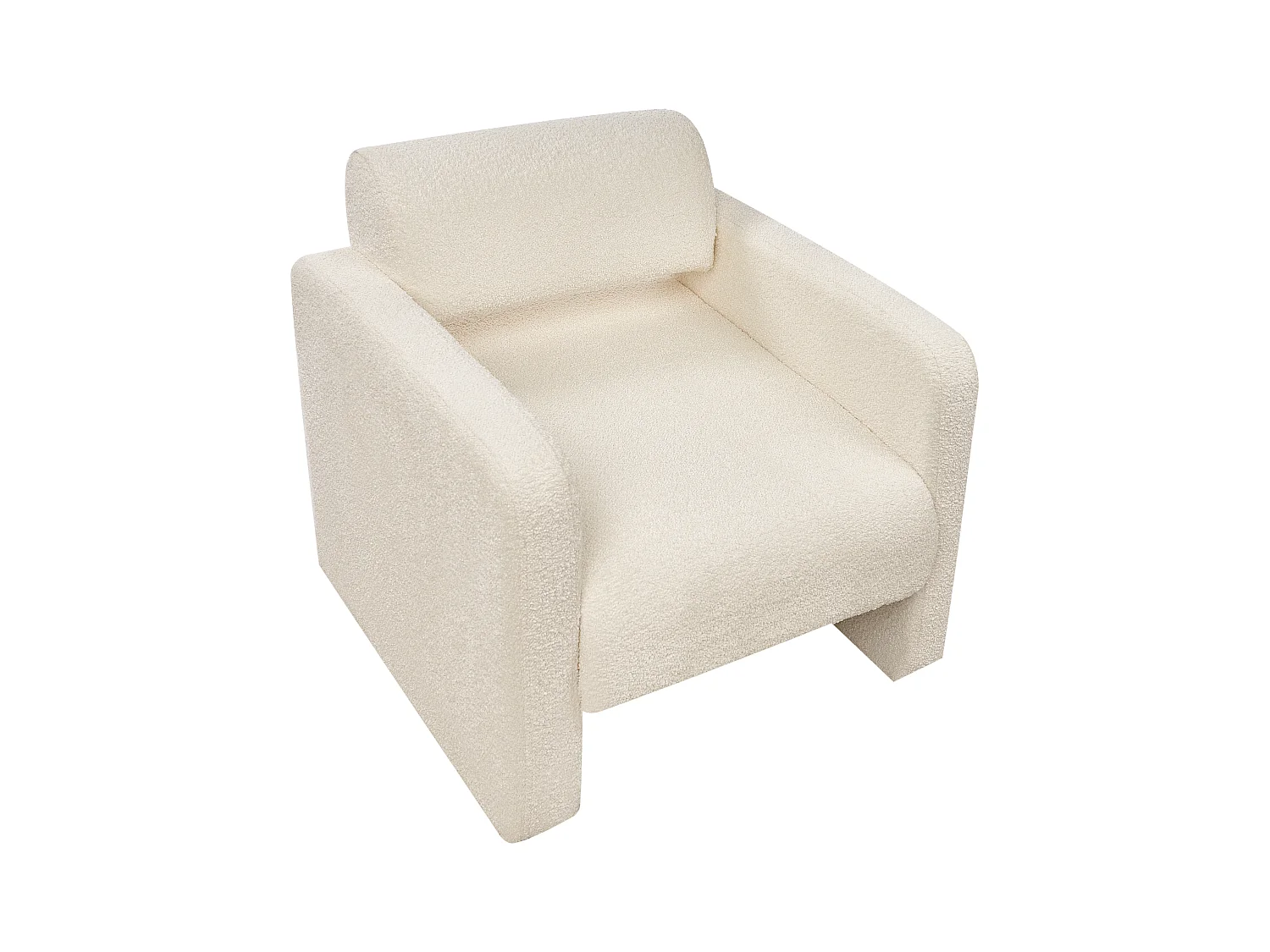 Bouclé Sessel im Retro-Stil Wohnzimmer Akzentstuhl Cremeweiß Hallsberg