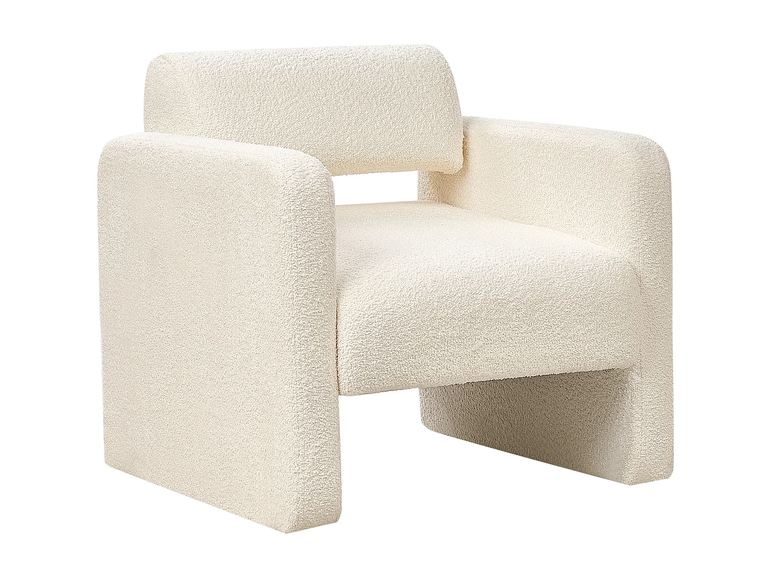 Fauteuil HALLSBERG Bouclé Blanc cassé