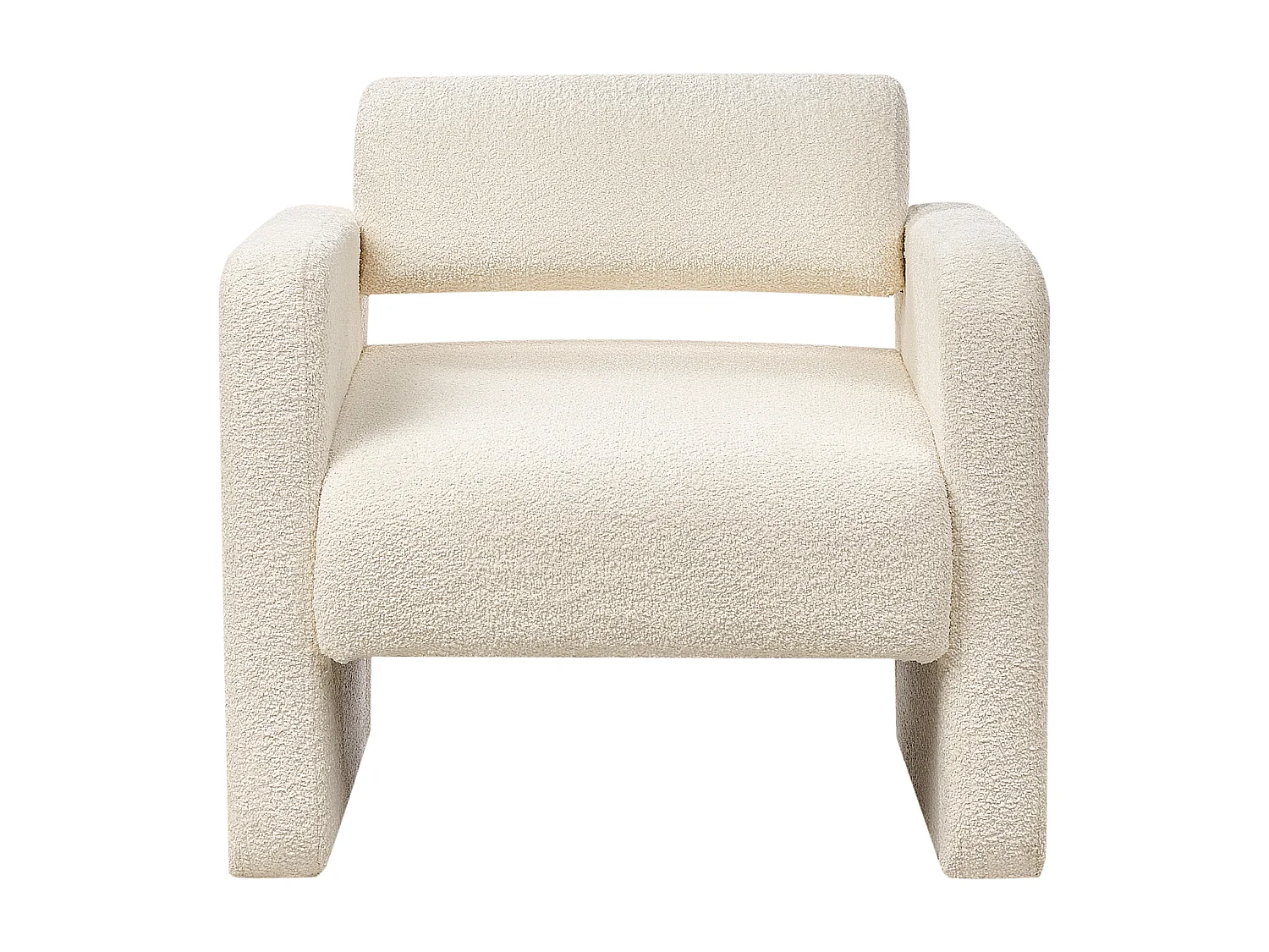 Fauteuil HALLSBERG Bouclé Blanc cassé