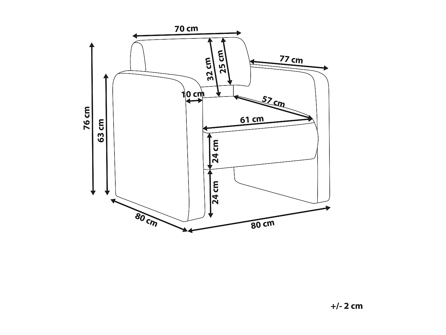 Fauteuil HALLSBERG Bouclé Blanc cassé