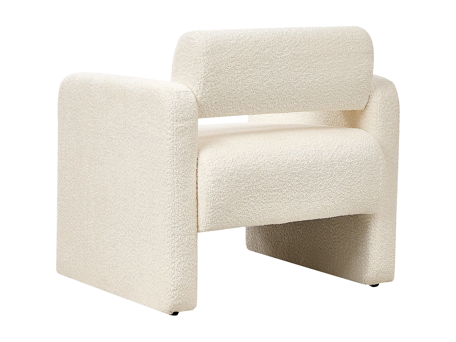 Fauteuil HALLSBERG Bouclé Blanc cassé