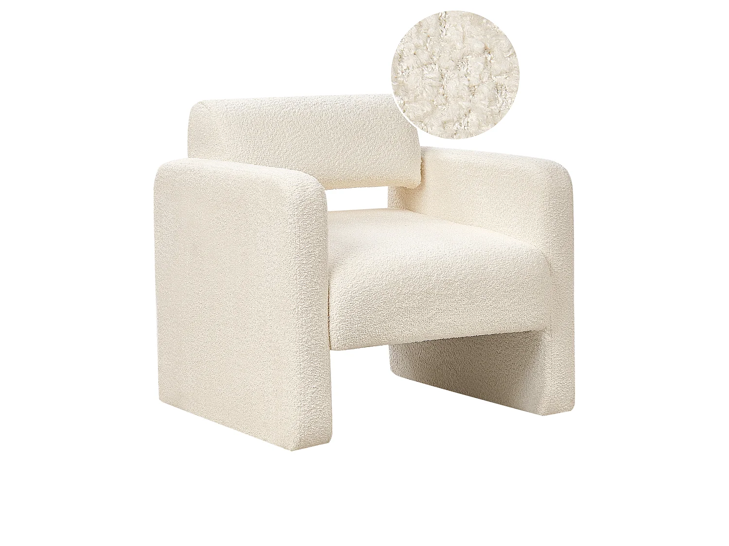 Fauteuil HALLSBERG Bouclé Blanc cassé