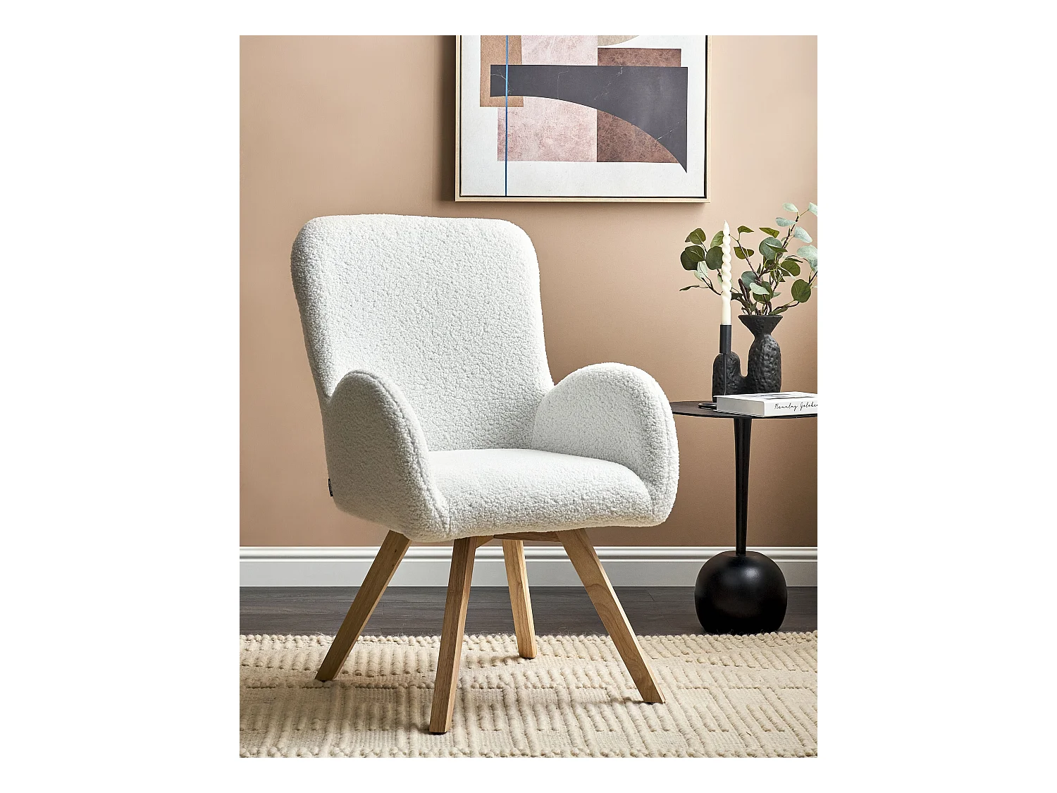 Fauteuil BJARN Bouclé Blanc