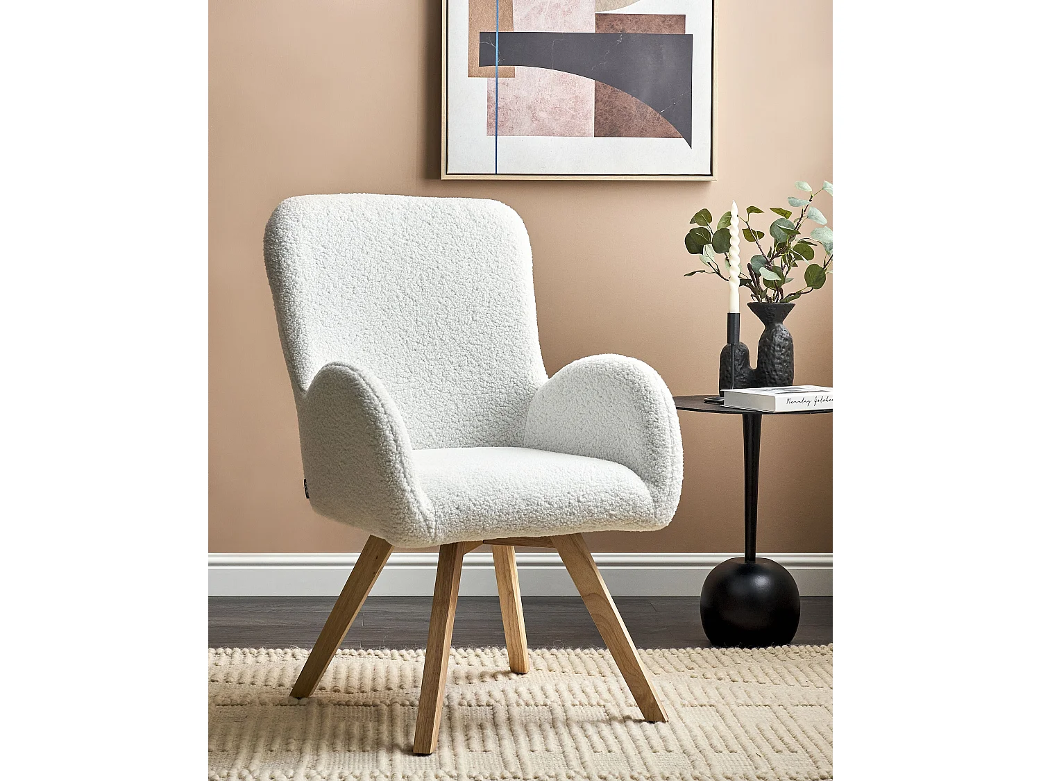 Fauteuil BJARN Bouclé Blanc