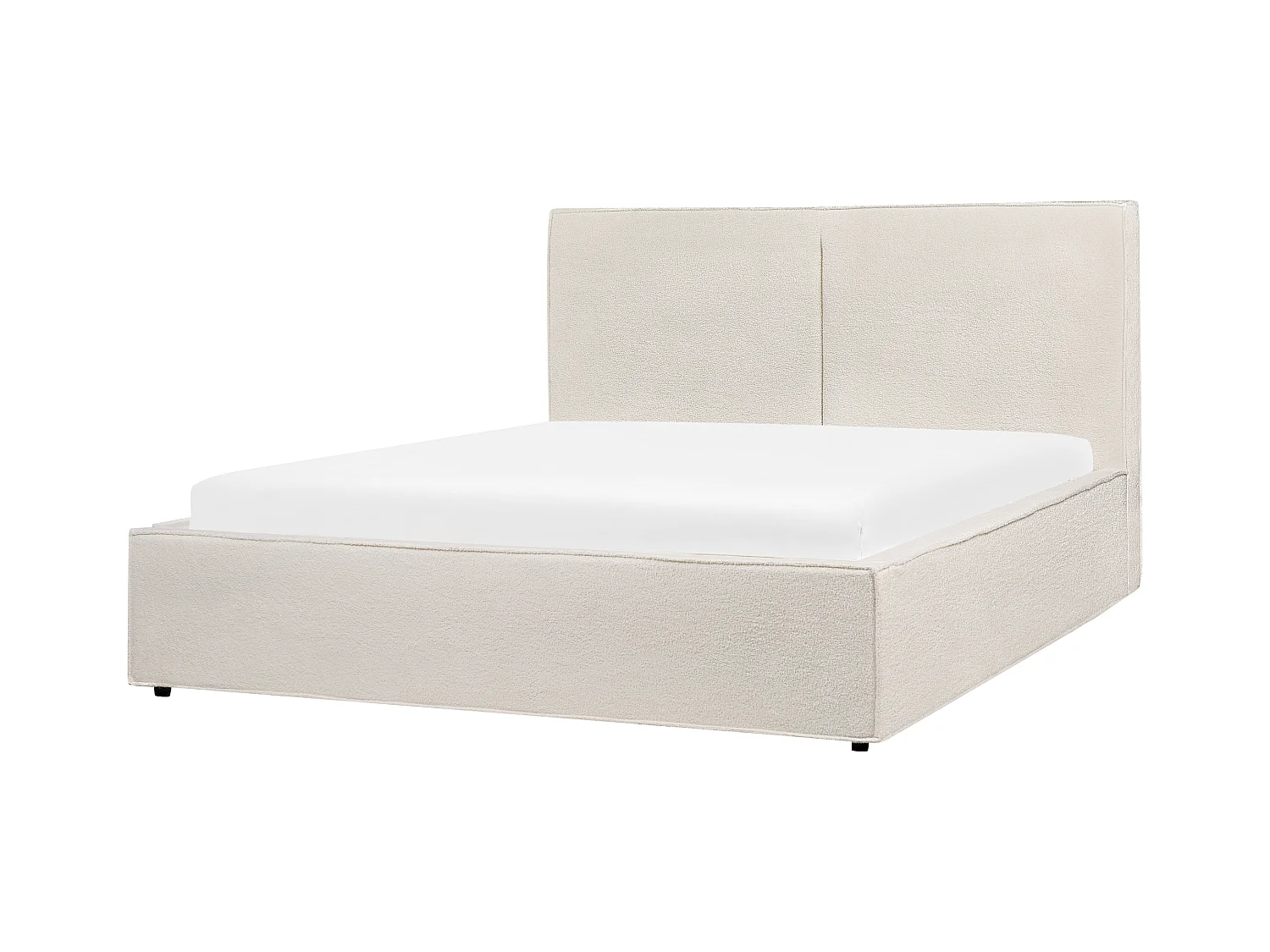 Lit ottoman Bouclé MOISSAC 160 x 200 cm Blanc cassé