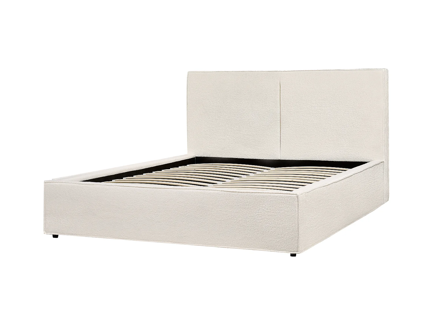 Lit ottoman Bouclé MOISSAC 160 x 200 cm Blanc cassé