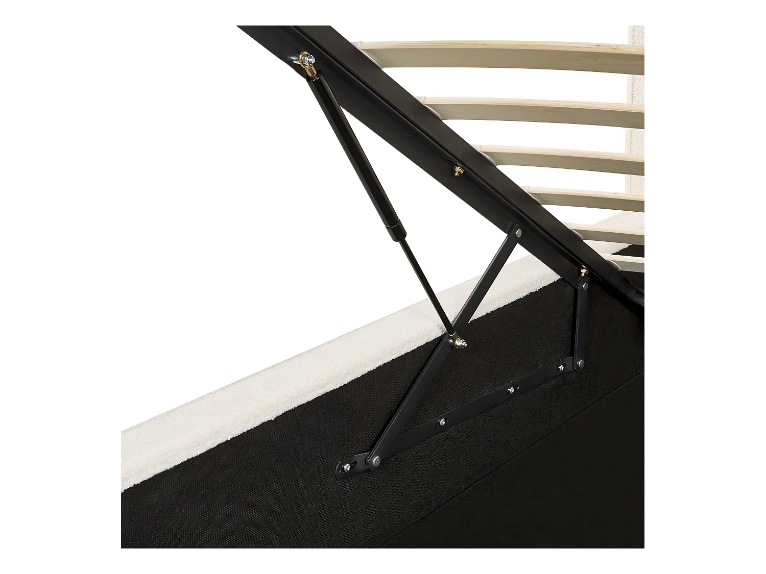 Lit ottoman Bouclé MOISSAC 160 x 200 cm Blanc cassé