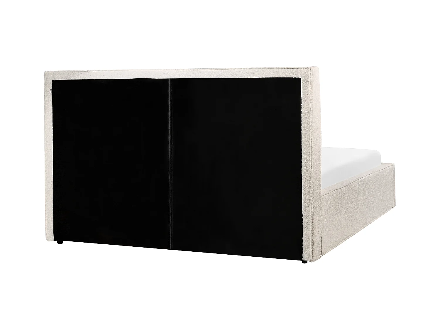 Polsterbett Bouclé cremeweiß Kopfteil Lattenrost 160x200 cm Bettkasten Moissac