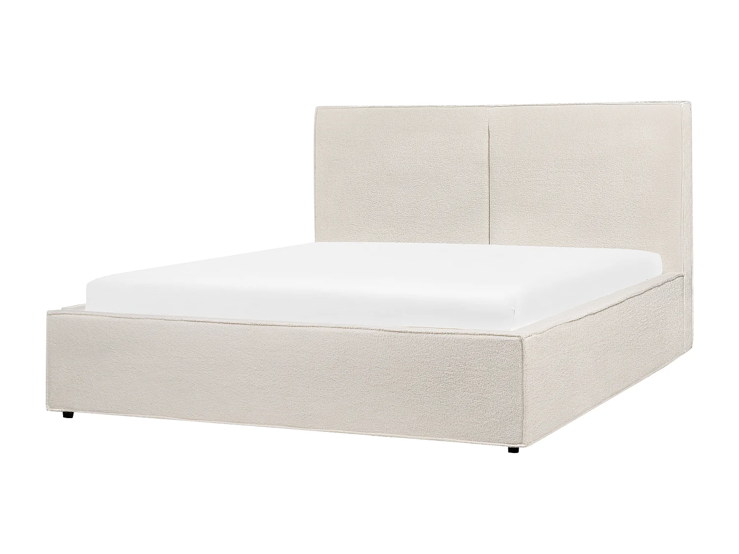 Lit ottoman Bouclé MOISSAC 160 x 200 cm Blanc cassé
