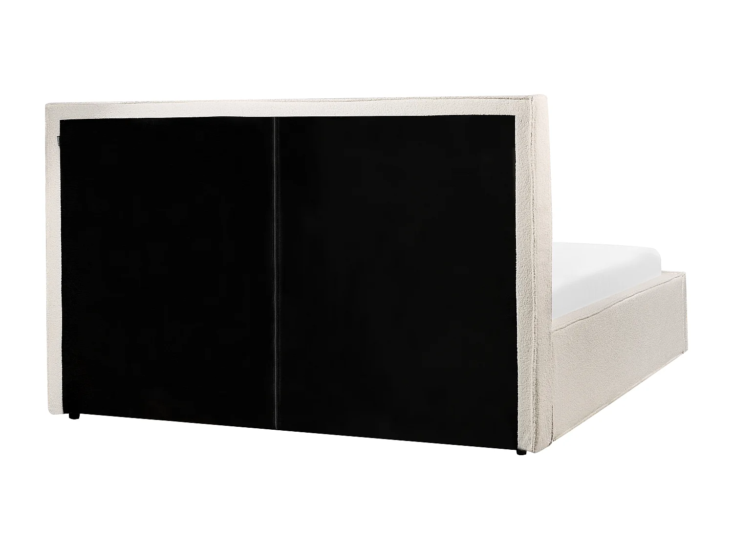 Lit ottoman Bouclé MOISSAC 160 x 200 cm Blanc cassé