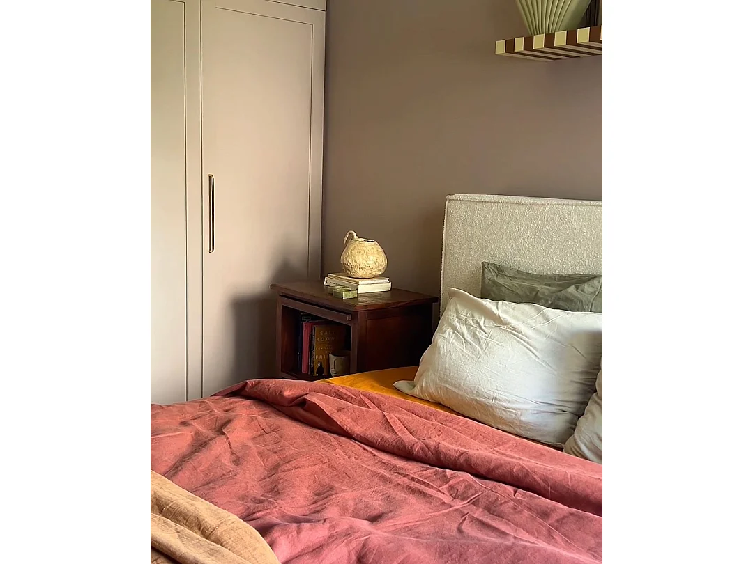 Lit ottoman Bouclé MOISSAC 160 x 200 cm Blanc cassé