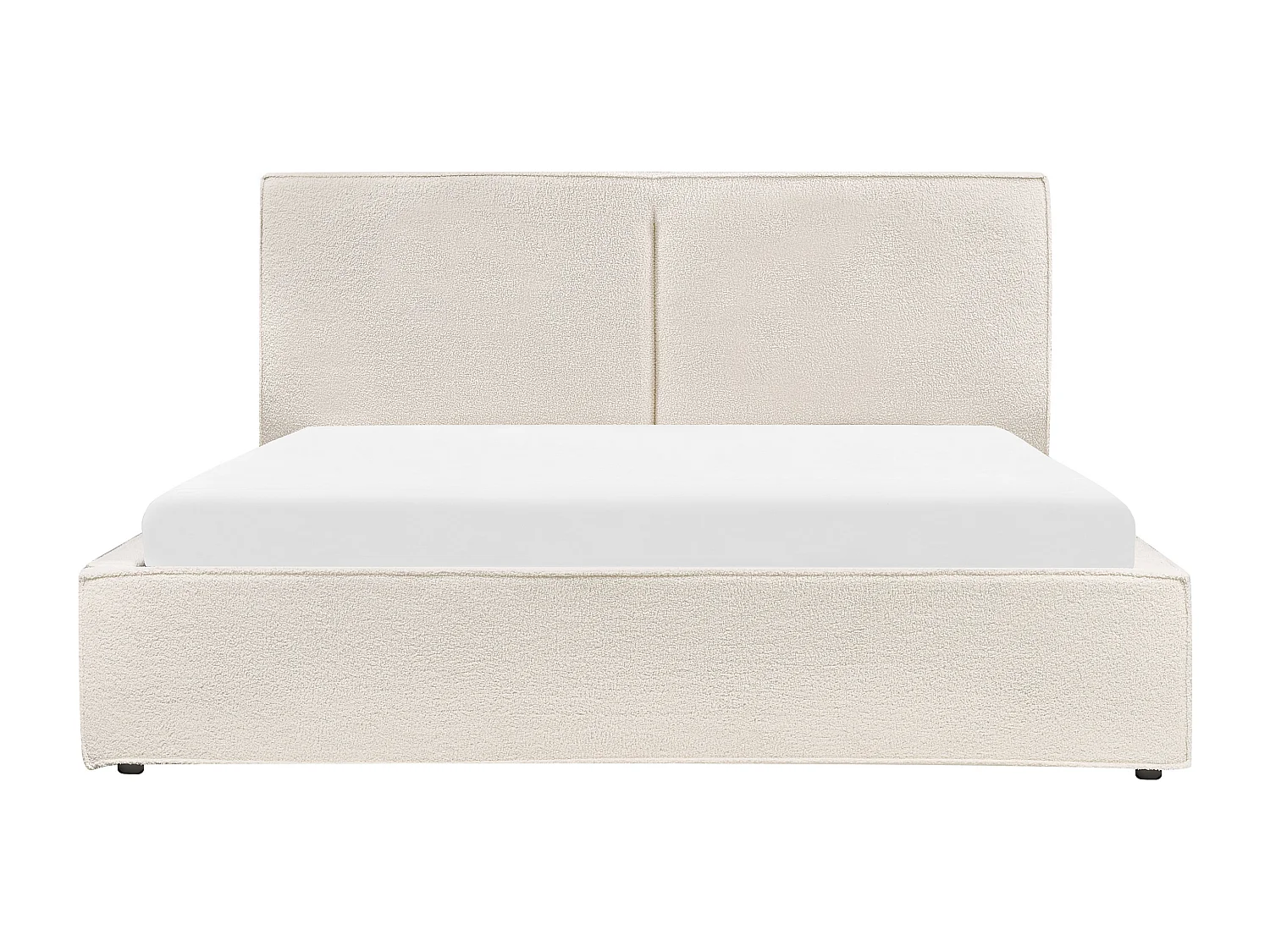 Lit ottoman Bouclé MOISSAC 160 x 200 cm Blanc cassé