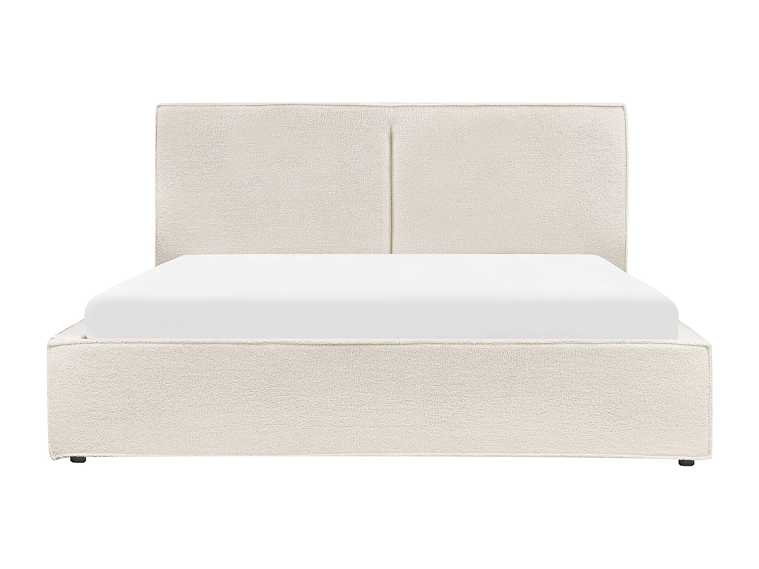 Lit ottoman Bouclé MOISSAC 160 x 200 cm Blanc cassé