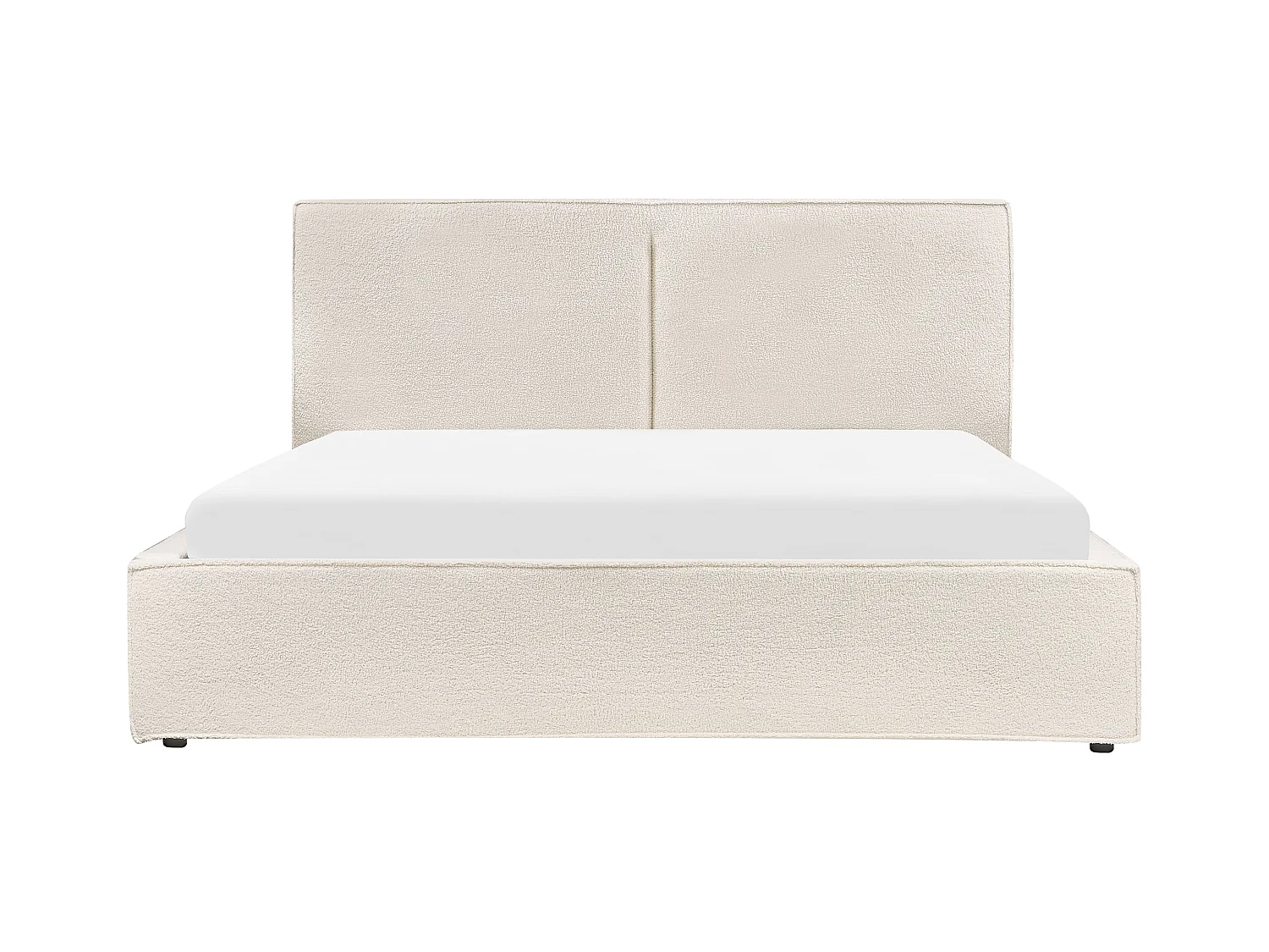 Lit ottoman Bouclé MOISSAC 180 x 200 cm Blanc cassé