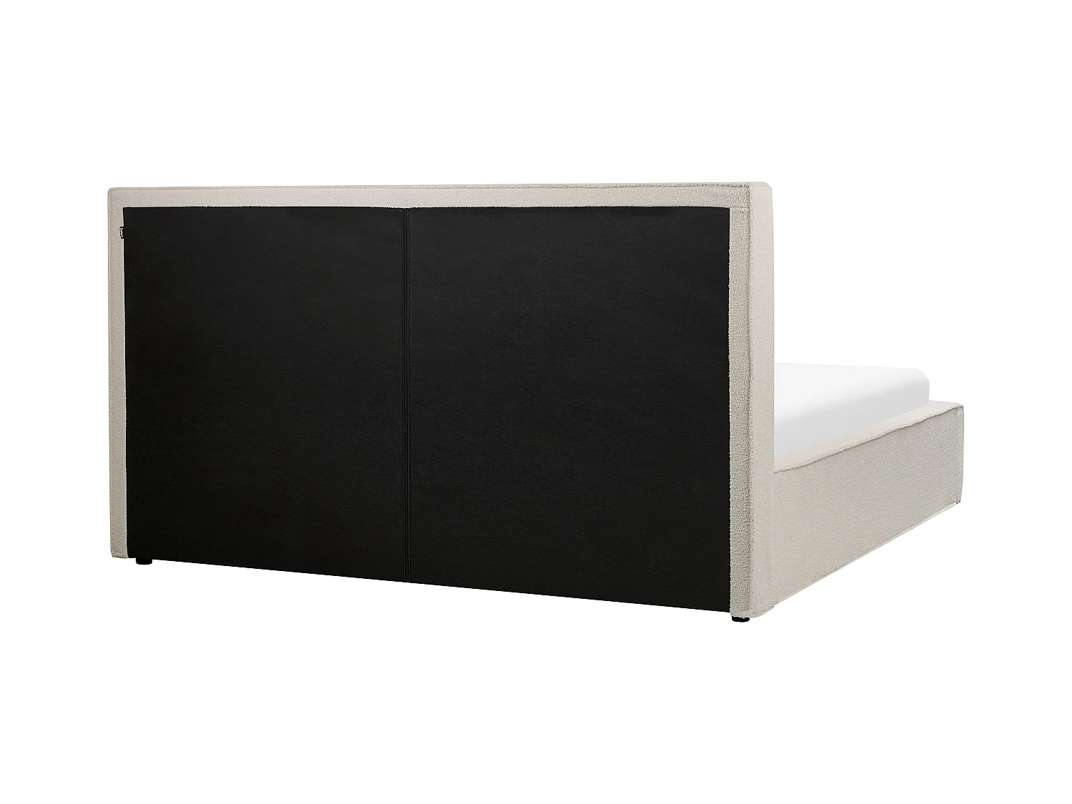 Lit ottoman Bouclé MOISSAC 180 x 200 cm Blanc cassé