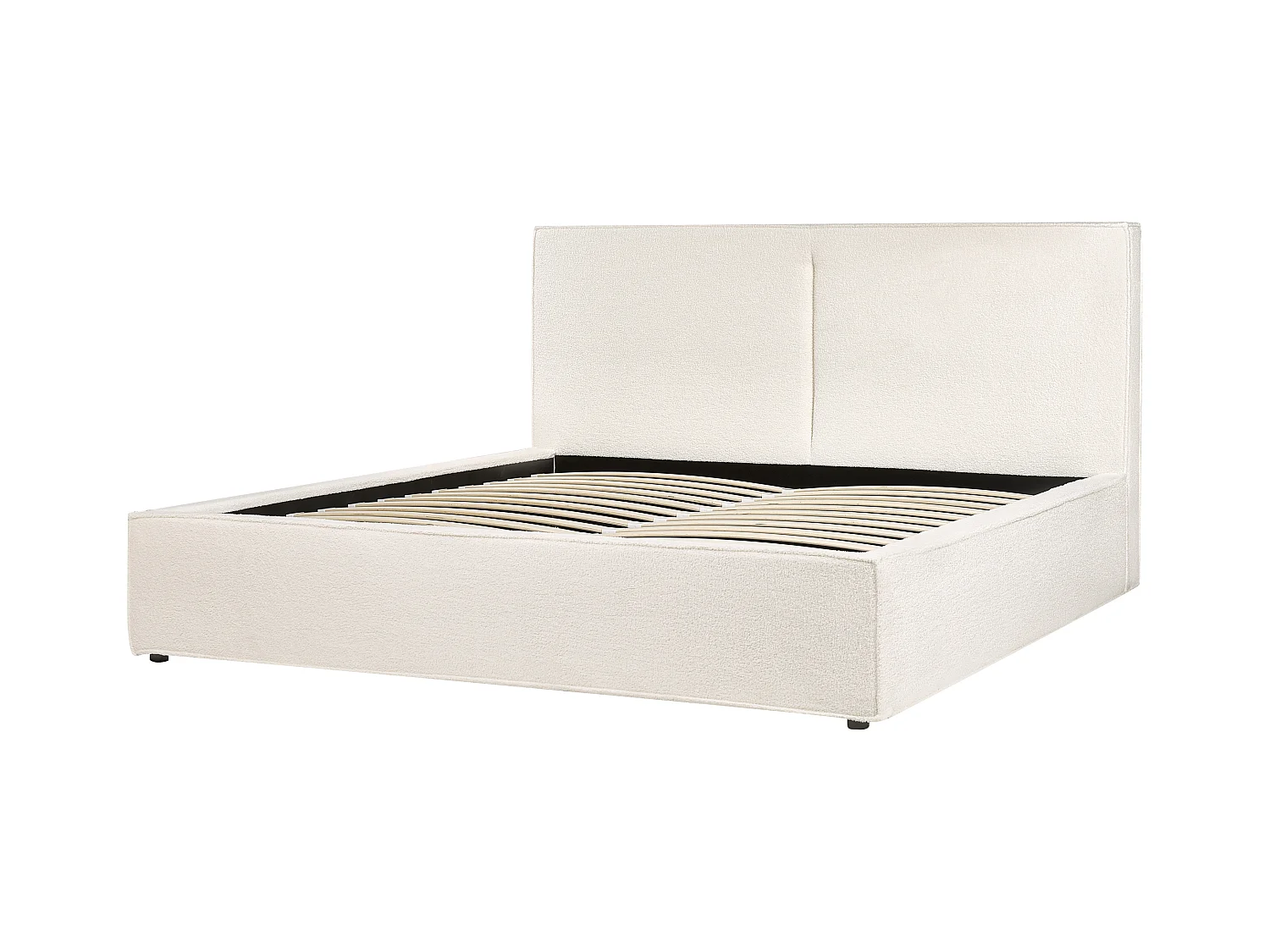 Lit ottoman Bouclé MOISSAC 180 x 200 cm Blanc cassé