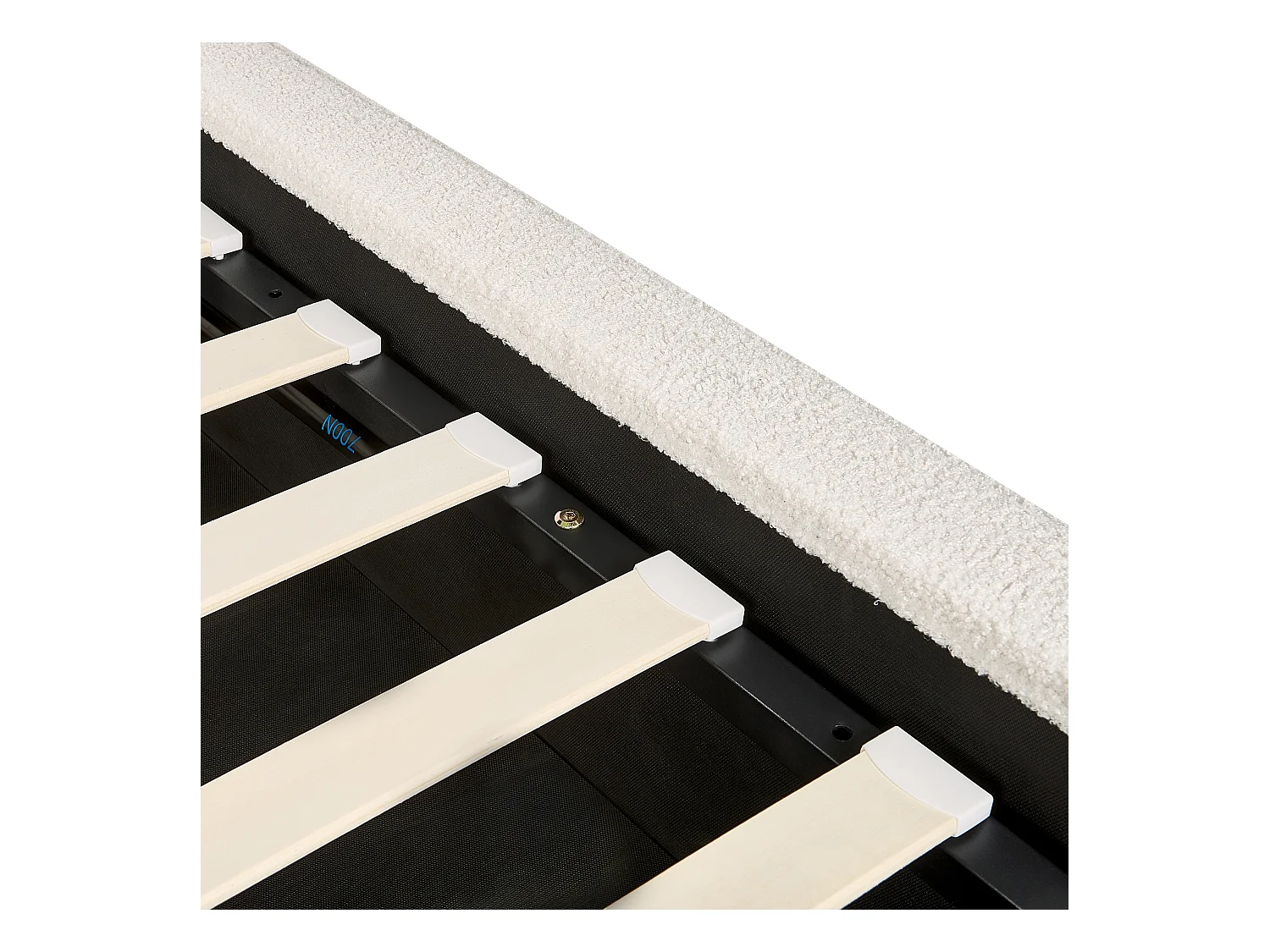 Lit ottoman Bouclé MOISSAC 180 x 200 cm Blanc cassé