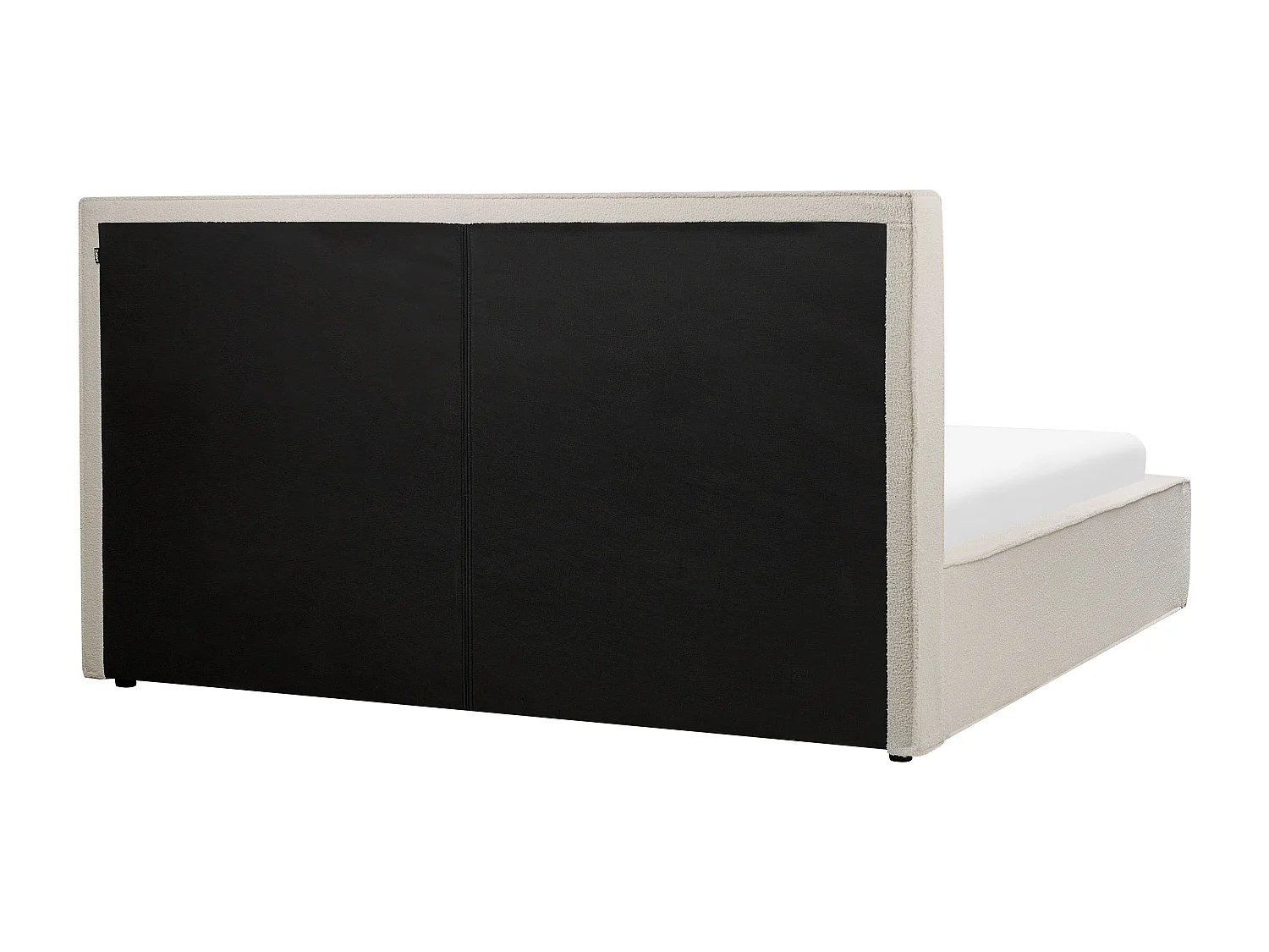 Lit ottoman Bouclé MOISSAC 180 x 200 cm Blanc cassé