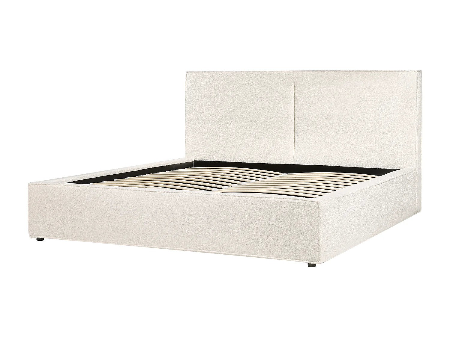 Lit ottoman Bouclé MOISSAC 180 x 200 cm Blanc cassé