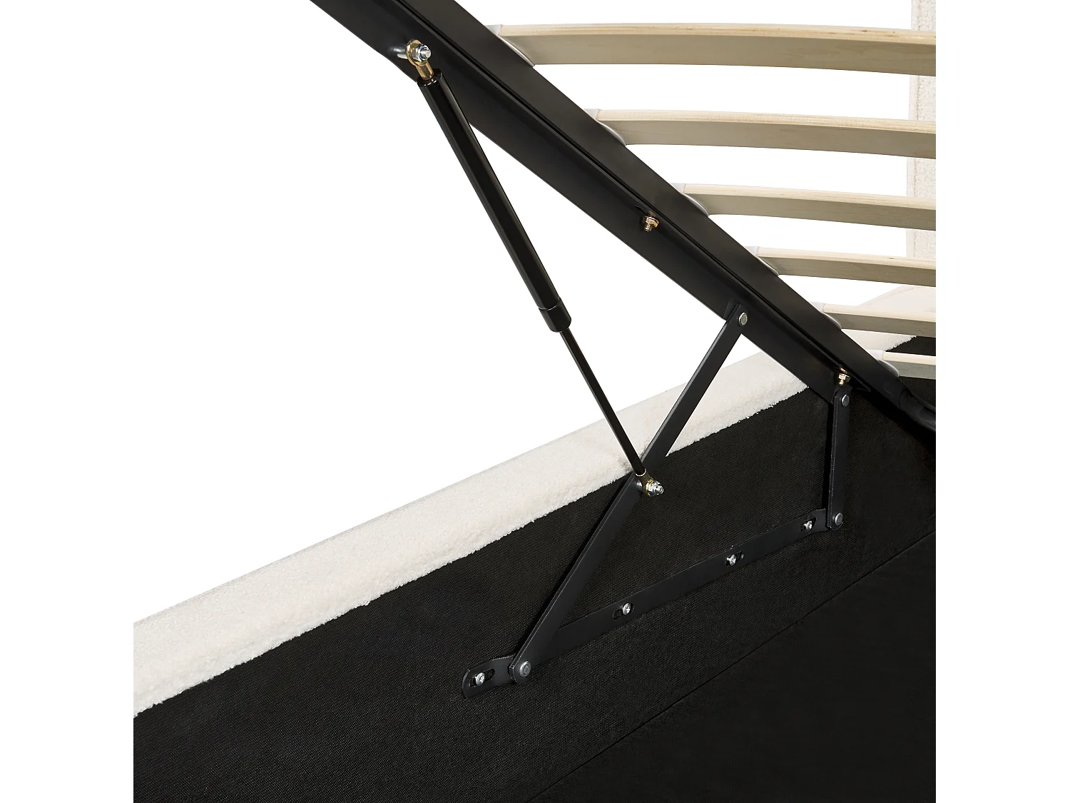 Lit ottoman Bouclé MOISSAC 180 x 200 cm Blanc cassé