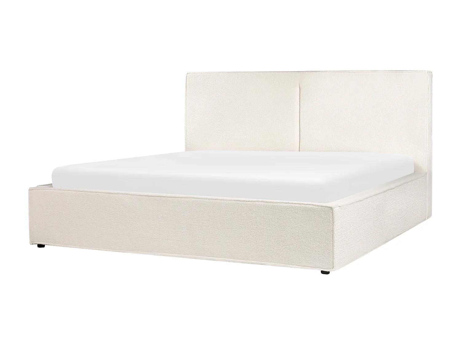 Lit ottoman Bouclé MOISSAC 180 x 200 cm Blanc cassé