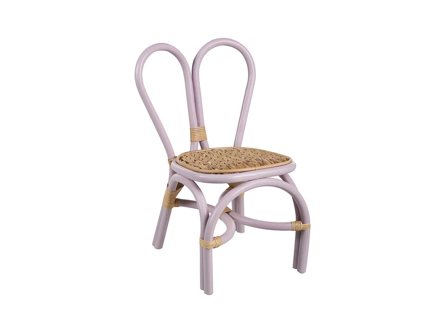 Krzesło rattanowe dla dzieci fioletowe DESIMI