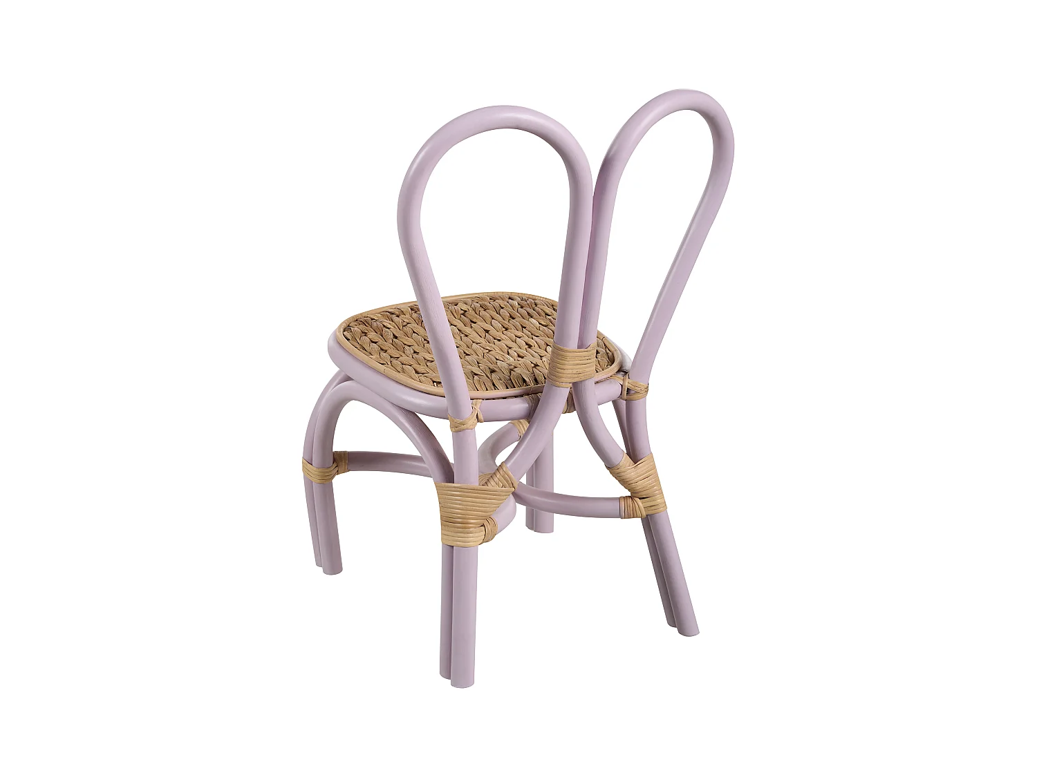 Krzesło rattanowe dla dzieci fioletowe DESIMI