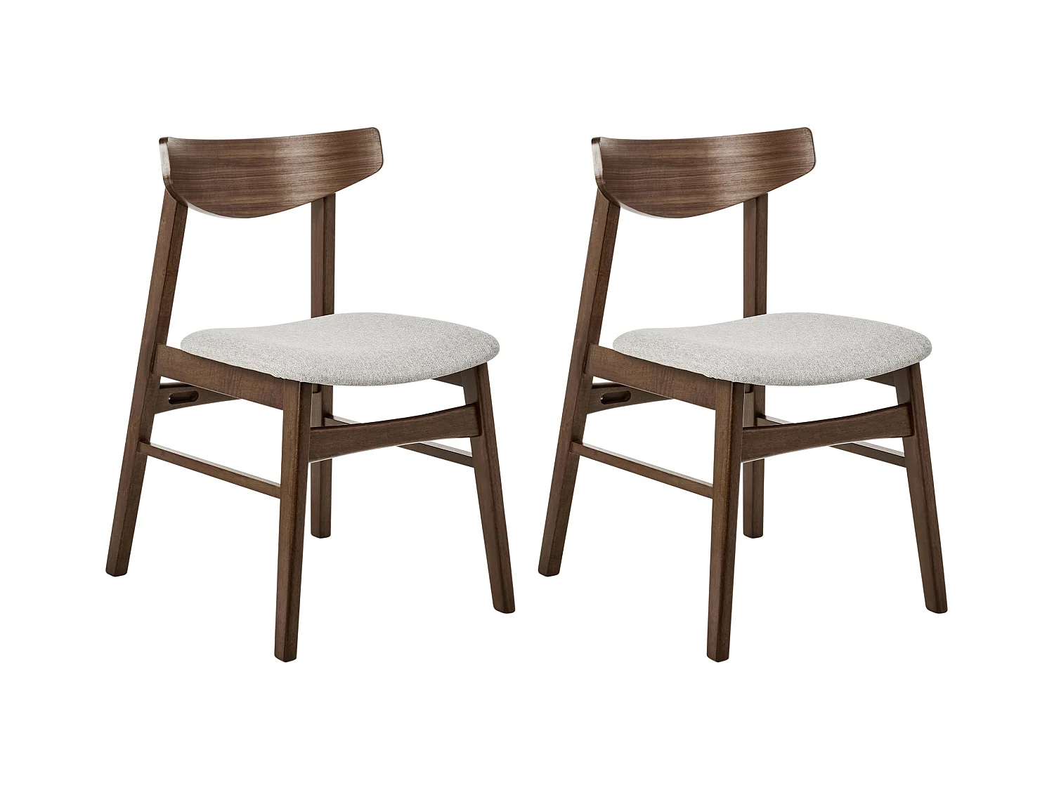 Lot de 2 chaises de salle à manger SMILEY Bois Gris clair