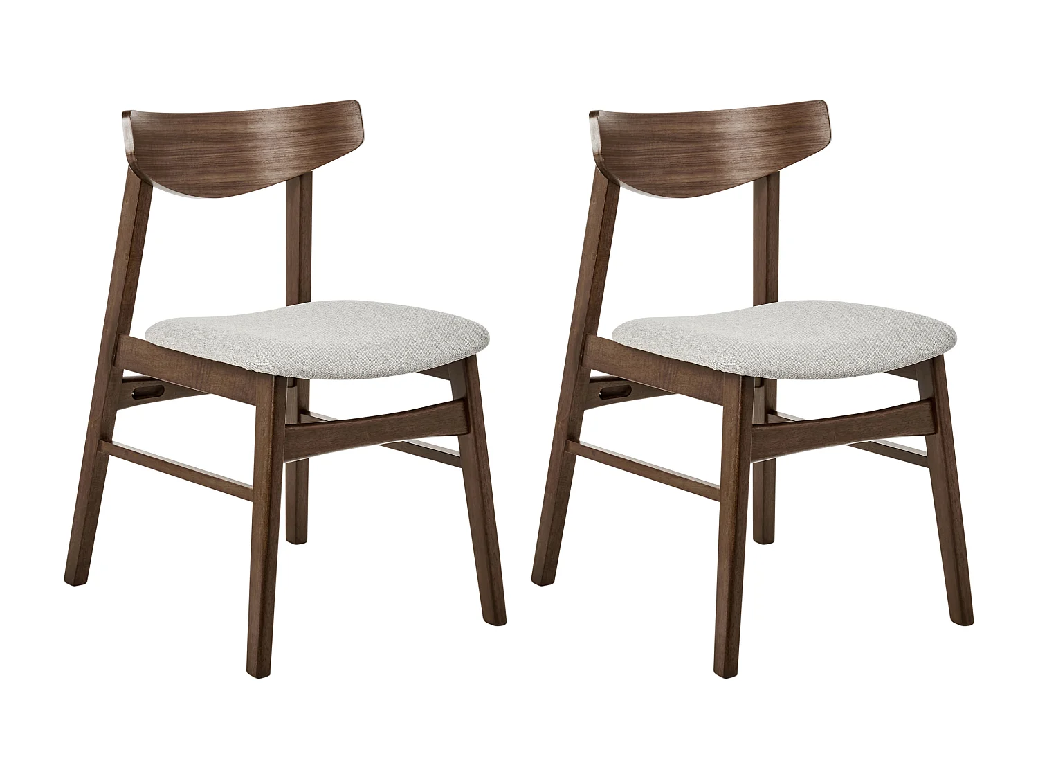 Set van 2 eetkamerstoelen SMILEY Hout Lichtgrijs