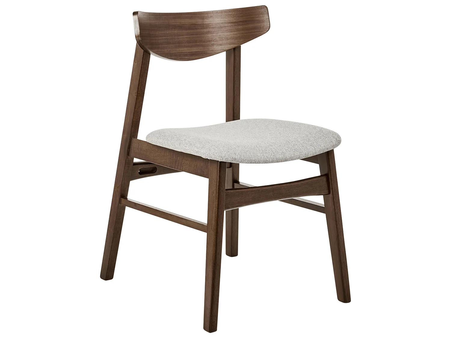 Set of 2 Dining Chairs SMILEY Wood Brown/ Grey