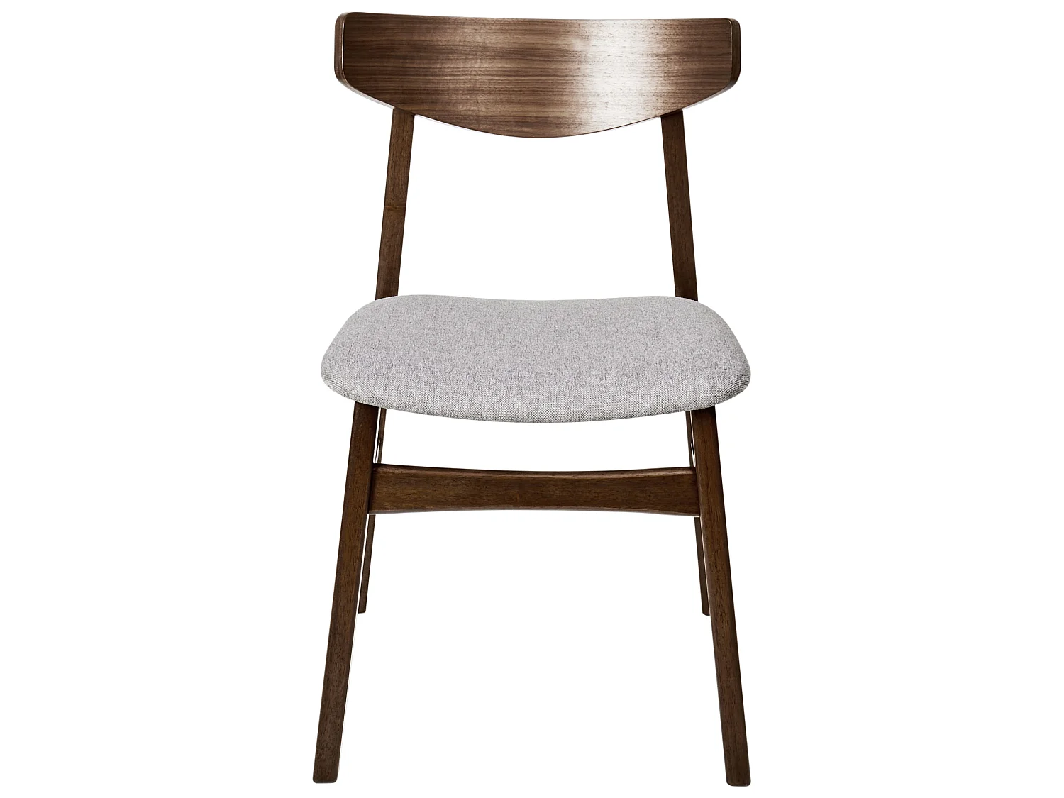 Set of 2 Dining Chairs SMILEY Wood Brown/ Grey