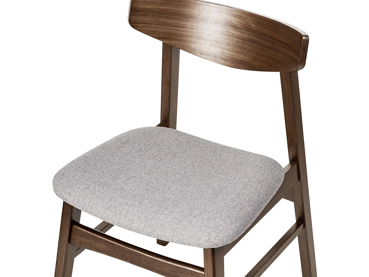 Set of 2 Dining Chairs SMILEY Wood Brown/ Grey